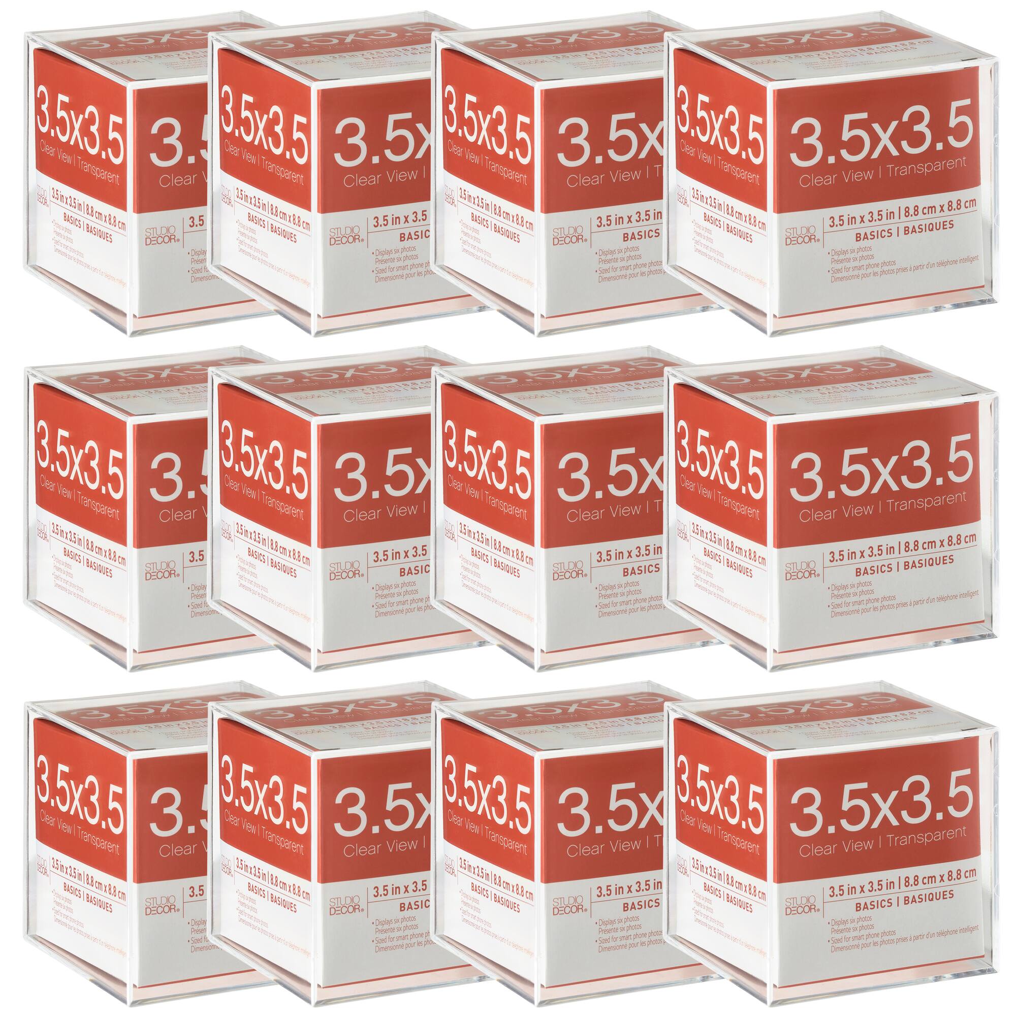 12 Pack: Acrylic Photo Cube Basics By Studio Décor®, 3.5" x 3.5"
